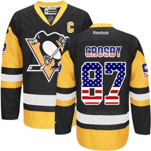 Herren Pittsburgh Penguins Eishockey Trikot Sidney Crosby #87 Reebok USA Flag Fashion